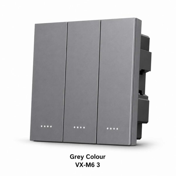 VXM6 3 Grey Smart Metal Switch | VXM6 3