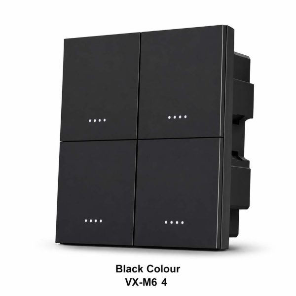 VXM6 4 Black Smart Metal Switch | VXM6 4