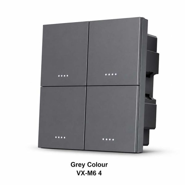 VXM6 4 Grey Smart Metal Switch | VXM6 4